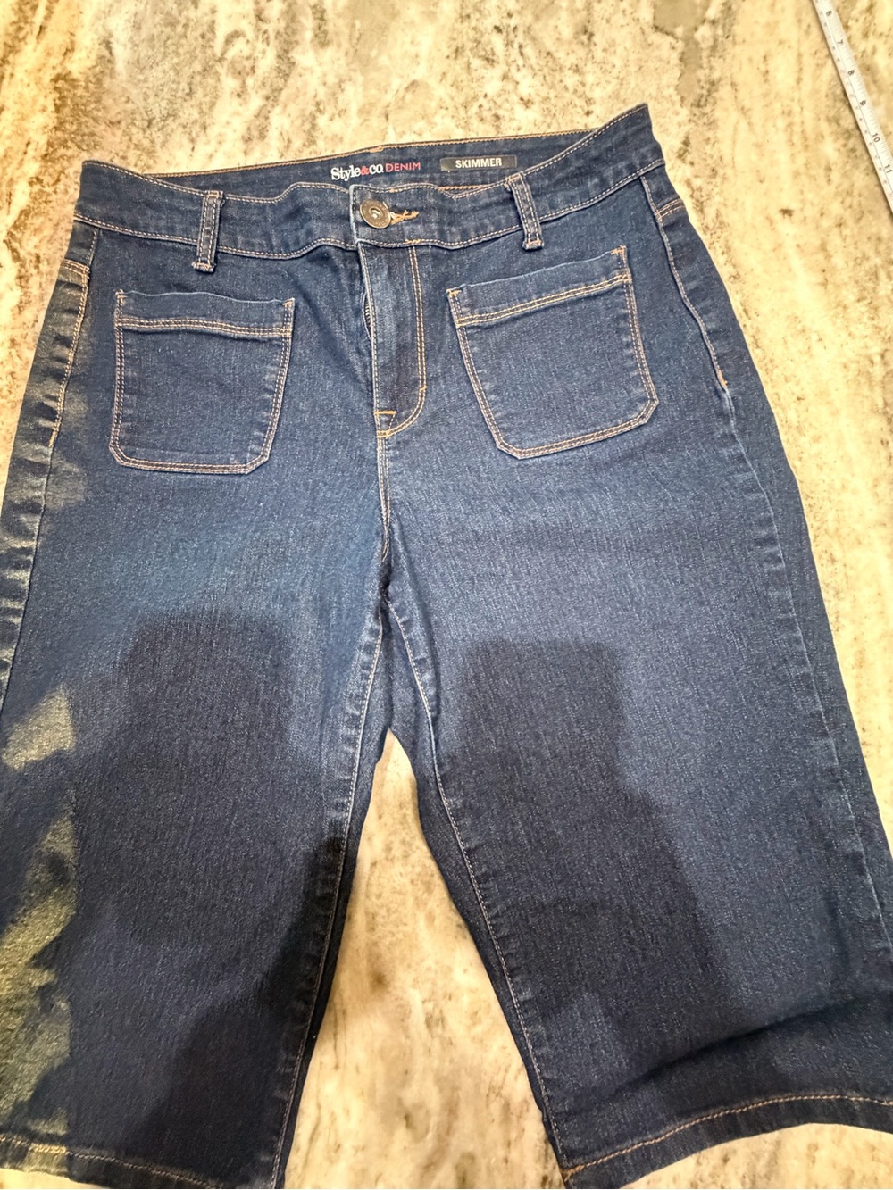 Style & Co. Dark Blue Cropped Skimmer Jeans